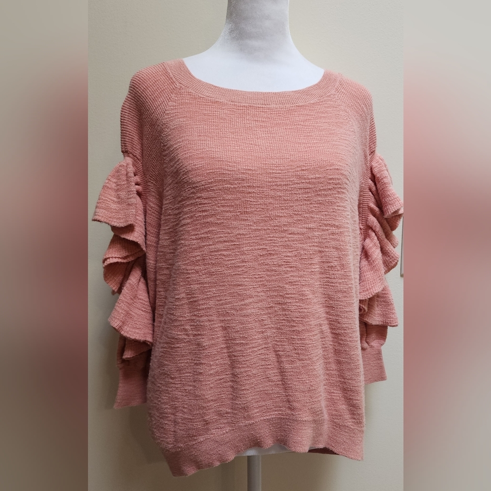 Express Ruffle Sleeved Sweater Womens Size XS♥︎ Dusty Pink